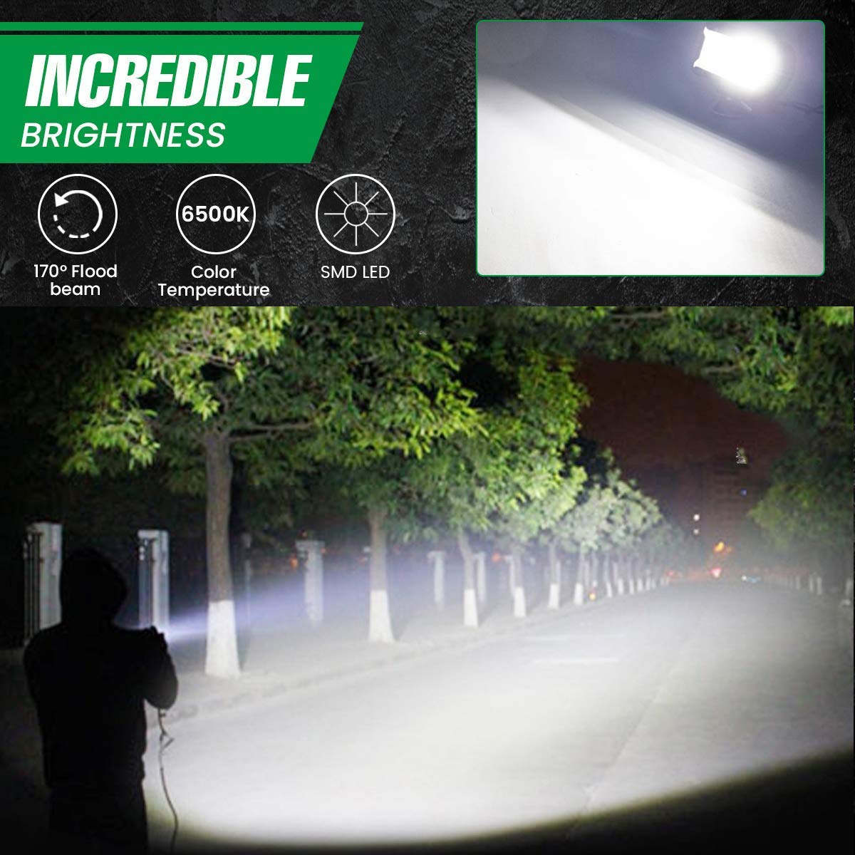 7-calowy drążek świetlny LED, 240 W 24 000 lm offroad światło przeciwmgielne światła do jazdy LED strąki z punktowym wiązką kombi wiązki, wodoodporne oświetlenie robocze LED do UTV ATV ciężarówka łódź, 2 sztuki