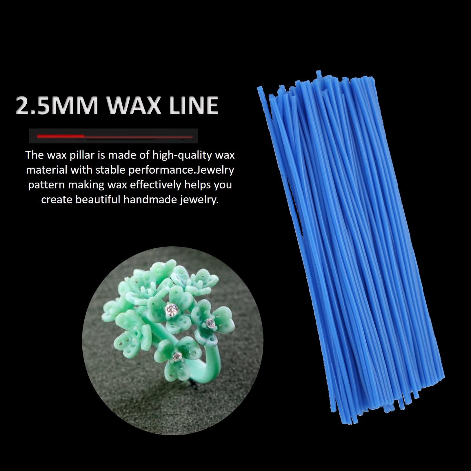 Ruining Casting Wax Line Wire, 2.5mm Jewelers Wax Wire Jewelry Design Wax Dental Wax Making Investment Wax Carving Wax Moulding Wax Line f - Image 5