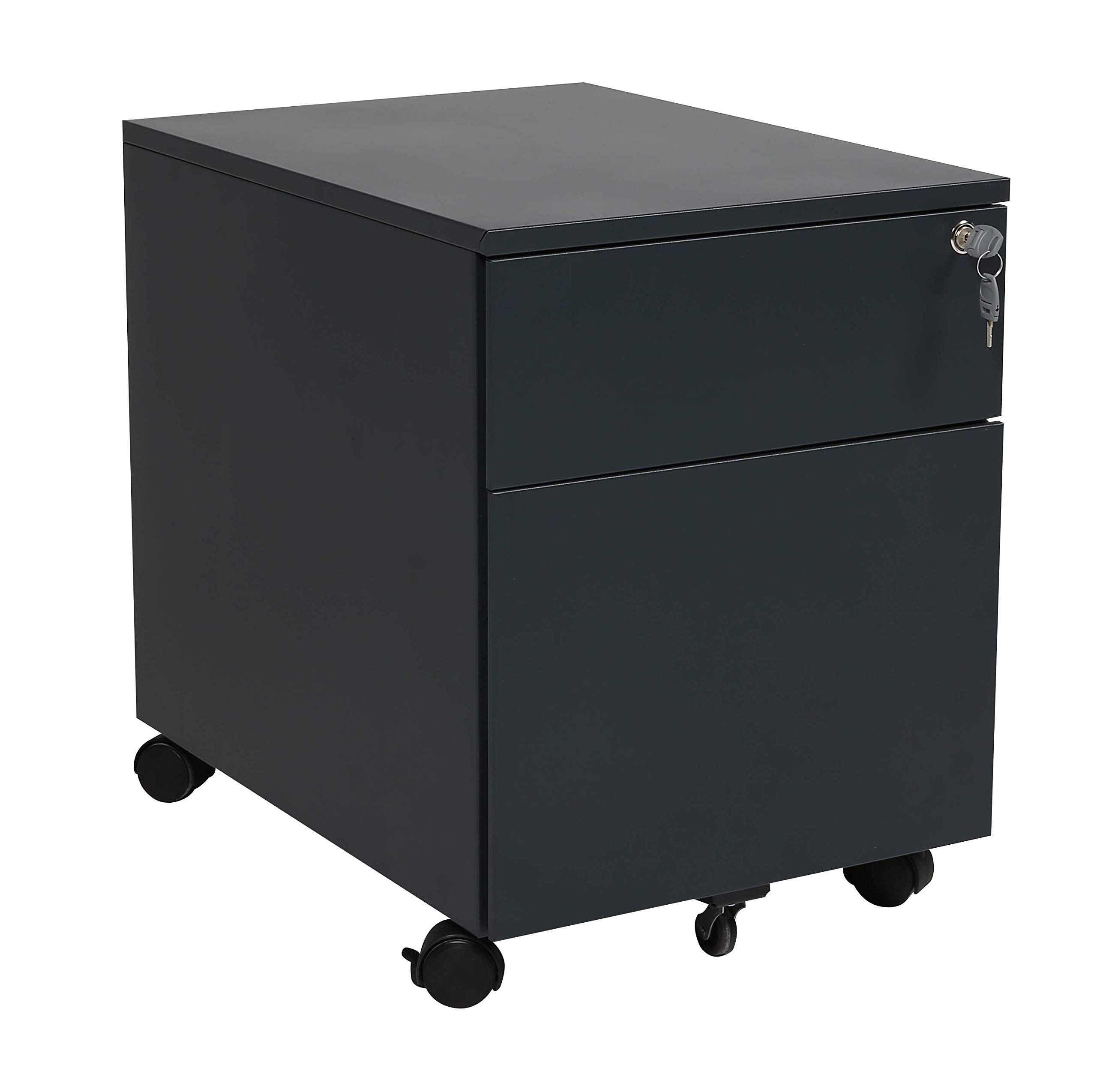 Rollcontainer Schreibtischcontainer 2 Schübe Farbe anthrazit RAL 7016 pulverbeschichtet