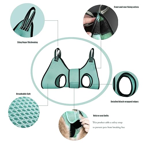 Miniatura 4 de Hamaca de aseo para gatos y perros con cinturón de seguridad para cortar uñas, aseo, bolsa de baño para gatos para recortar uñas de gato y cuidado