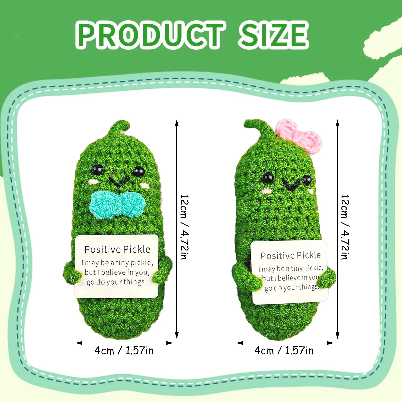 2 szt. Emotional Support Pickle, Mini Potato Positive Zabawna Lalka, Śliczna Mini Pozytywna Ziemniak Lalka Ziemniaków, Kreatywna Wełna Dzianinowa Lalka Ziemniaczana, Śmieszne Prezenty