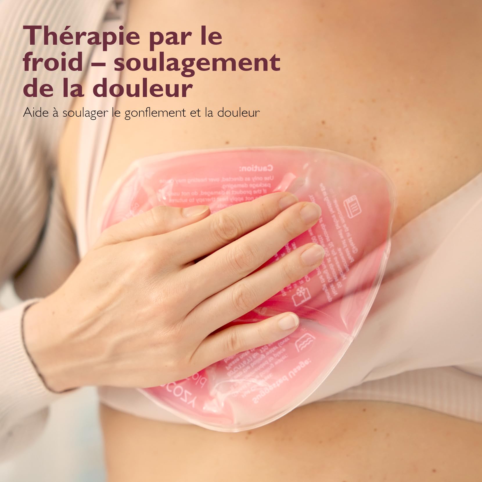 Momcozy Compresses de thérapie mammaire grand format, chaudes et froides, coussinet allaitement, avec 2 housses douces, essentielles pour l’allaitement, lot de 2, rose
