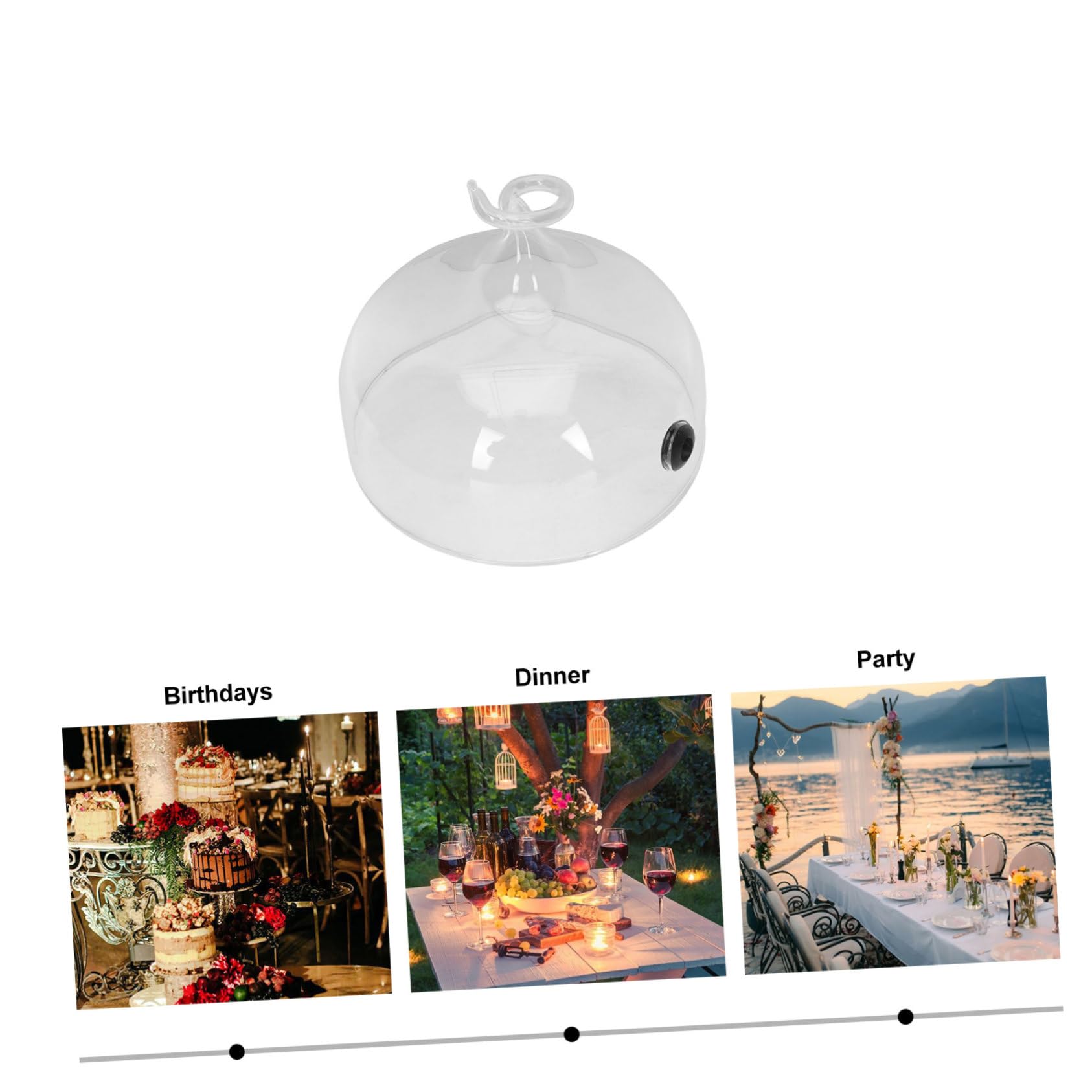 Campana de Cristal para Exhibición de Pasteles y Pan de Vidrio