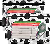 Vista 7 de Binder Pouch Purple Gold Shine Marble File Folder Sturdy Pencil Pouch for 3 Ring Binder Clear Window Office Desk Supplies Case Memento Holder with