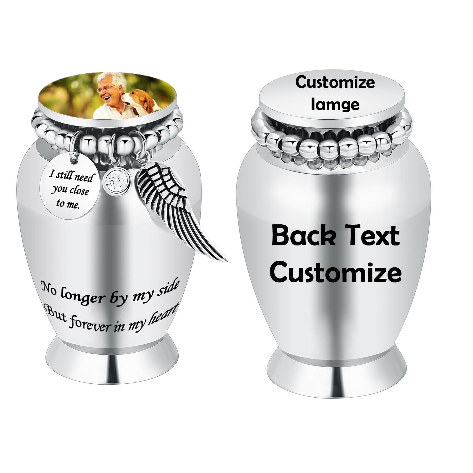 Small Keepsake Urns for Human Ashes Cremation Urns for Ashes Stainless Steel Funeral Memorial Ashes Holder Mini Cremation Urn for Pet or Human Ash — image 1