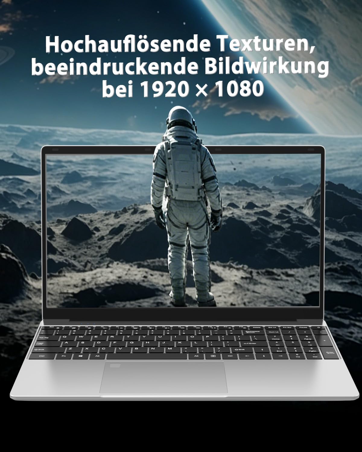 Molegar 2026 Laptop 15.6 Zoll,8GB RAM 256GB SSD,N5100 Prozessor,FHD Display,Notebook mit Beleuchtete Tastatur und Fingerabdrucksensor für Studierende und Unternehmen