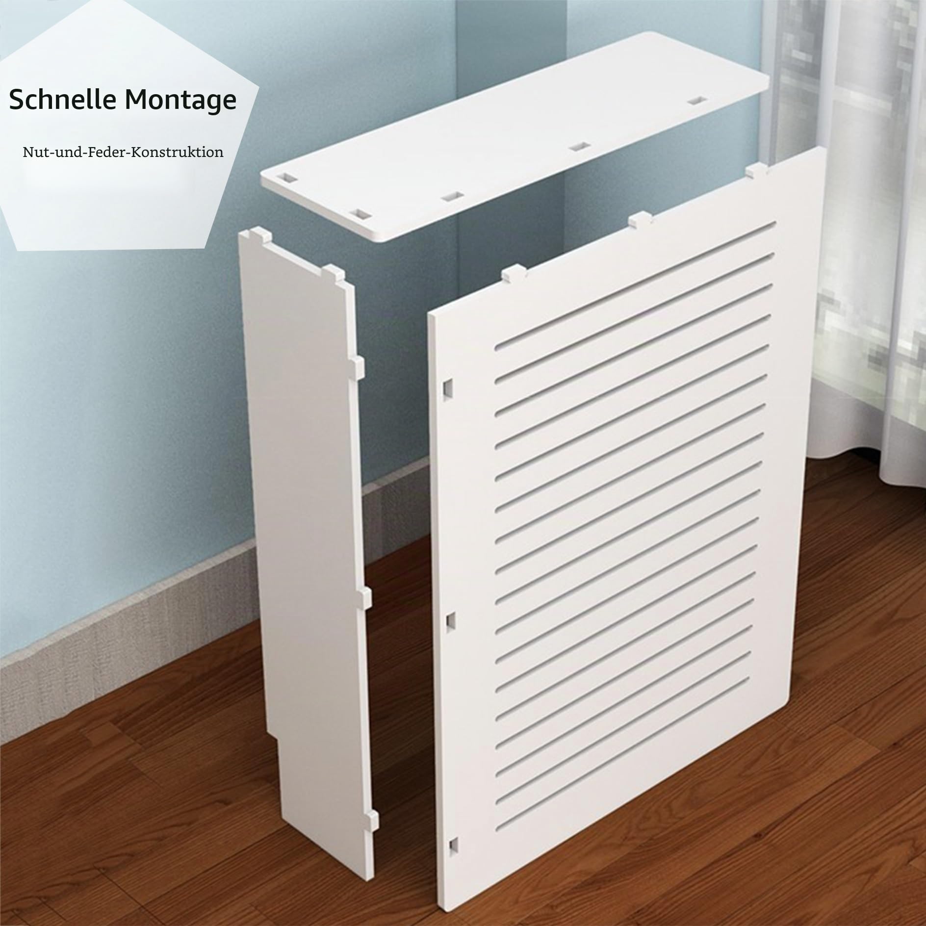 Heizungsabdeckung Heizkörperverkleidung Heizkörperabdeckung Weiß Schrank Radiator cover Holz Modern Heizkörperregal Heizungsverkleidung Hoch Heizkörper Abdeckung für Schlafzimmer Wohnzimmer(L70*H70*W2