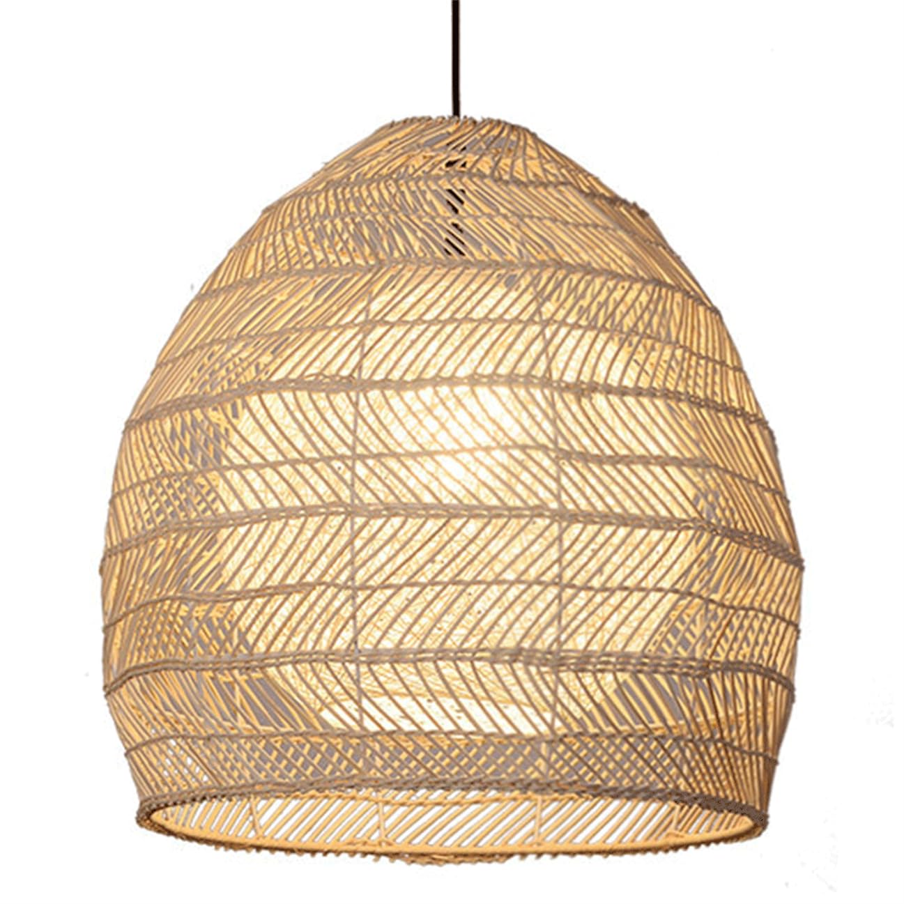 SHUANGZ Rustic Farmhouse Chandelier 2-Layer Rattan Cage Hanging Light Shade Vintage Kitchen Pendant Light Fixture Adjustable Height Fixtures for Living Room, Bedroom, Foyer, Entryway, Over Table