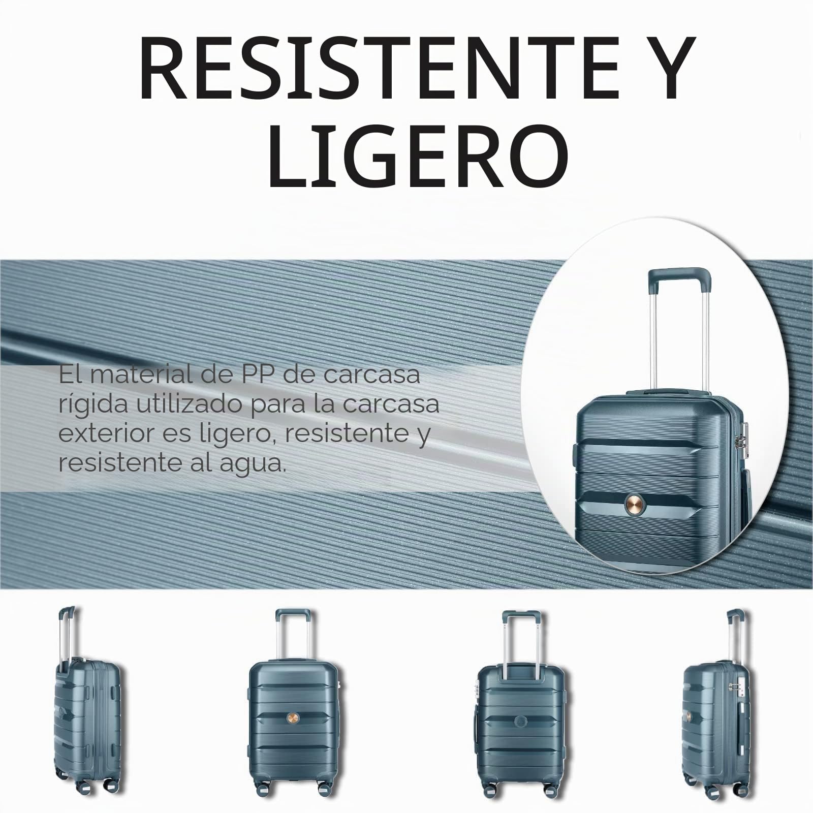 Sea choice Juego de 3 Maletas Expandibles con Neceser de Viaje Carcasa Dura PP Ruedas Giratorias 360° | Neceser, ultra ligero, juego de trolley de viaje, cierre TSA, 4 ruedas dobles, 100% polipropileno, pequeña + mediana + grande