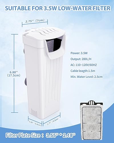 Miniatura 2 de Paquete de 10 placas de repuesto de filtro Auqarium, esponjas de filtro de tanque de tortuga, adecuadas para filtro de agua baja de 3.5 W 280 LH