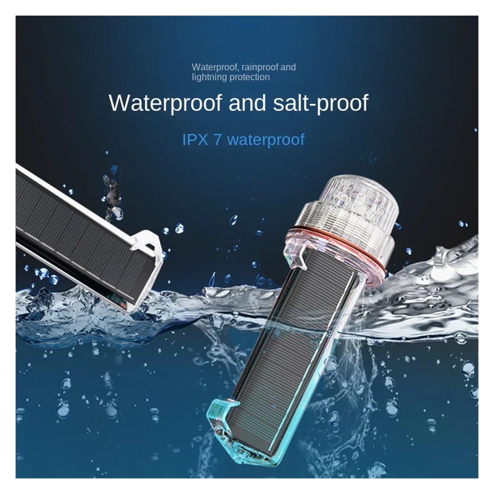 Solar Leuchtfeuer Lampe Wasserdichte Angeln Boje Signal Lampe Fischernetz Blinkende Torpedo Warnung Lampe Marine Tricolor Lampe, Mechanische Werkzeuge(D)