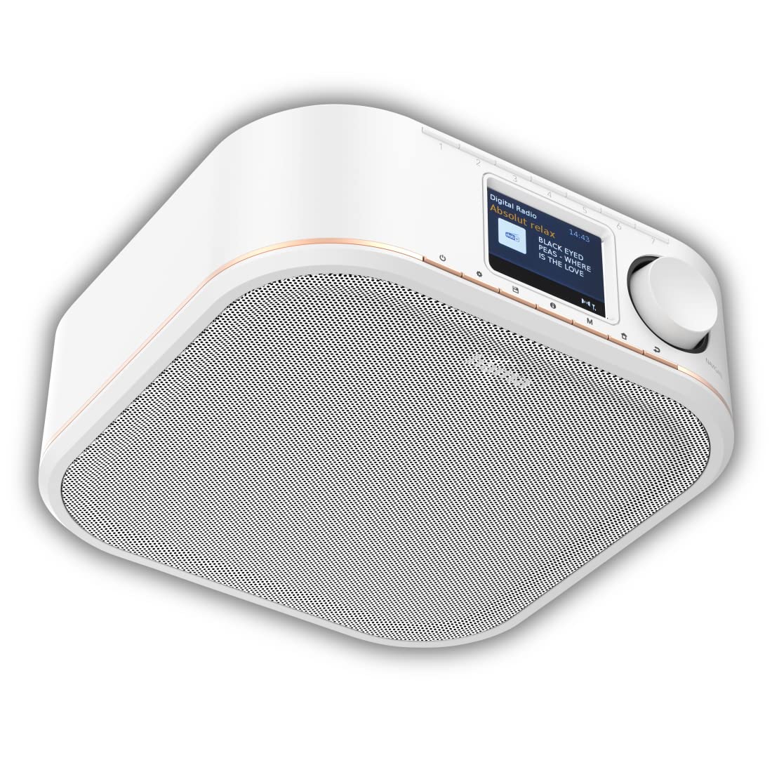 Hama Radio numérique "DR350", FM/DAB/DAB+ (pour réception FM / DAB / DAB +,radio de cuisine sous comptoir, écran couleur, fonction d'alarme, fonctionnement sur secteur) Blanc