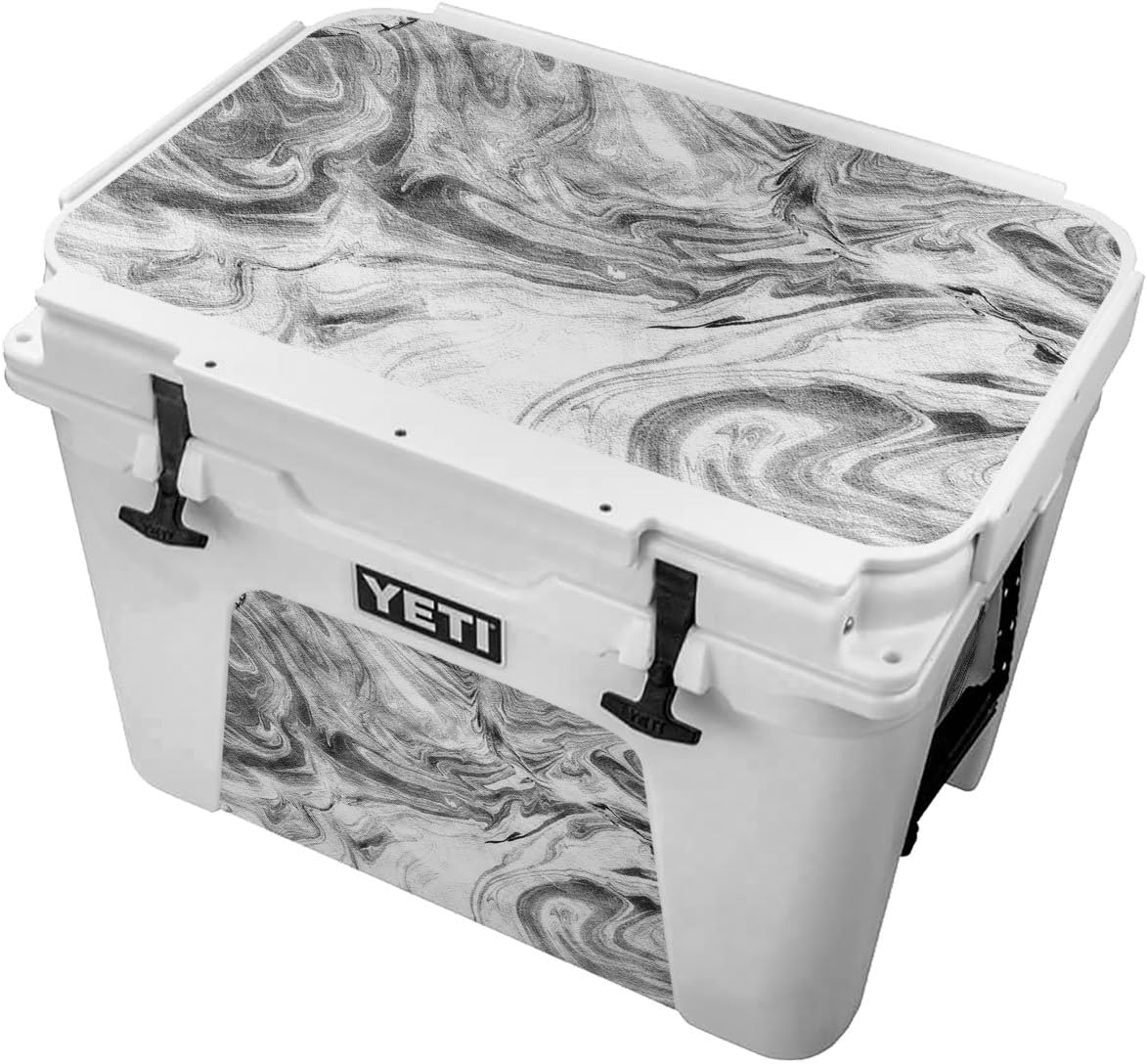 Creamy White and Gray Swirling Lines Skin for the Yeti