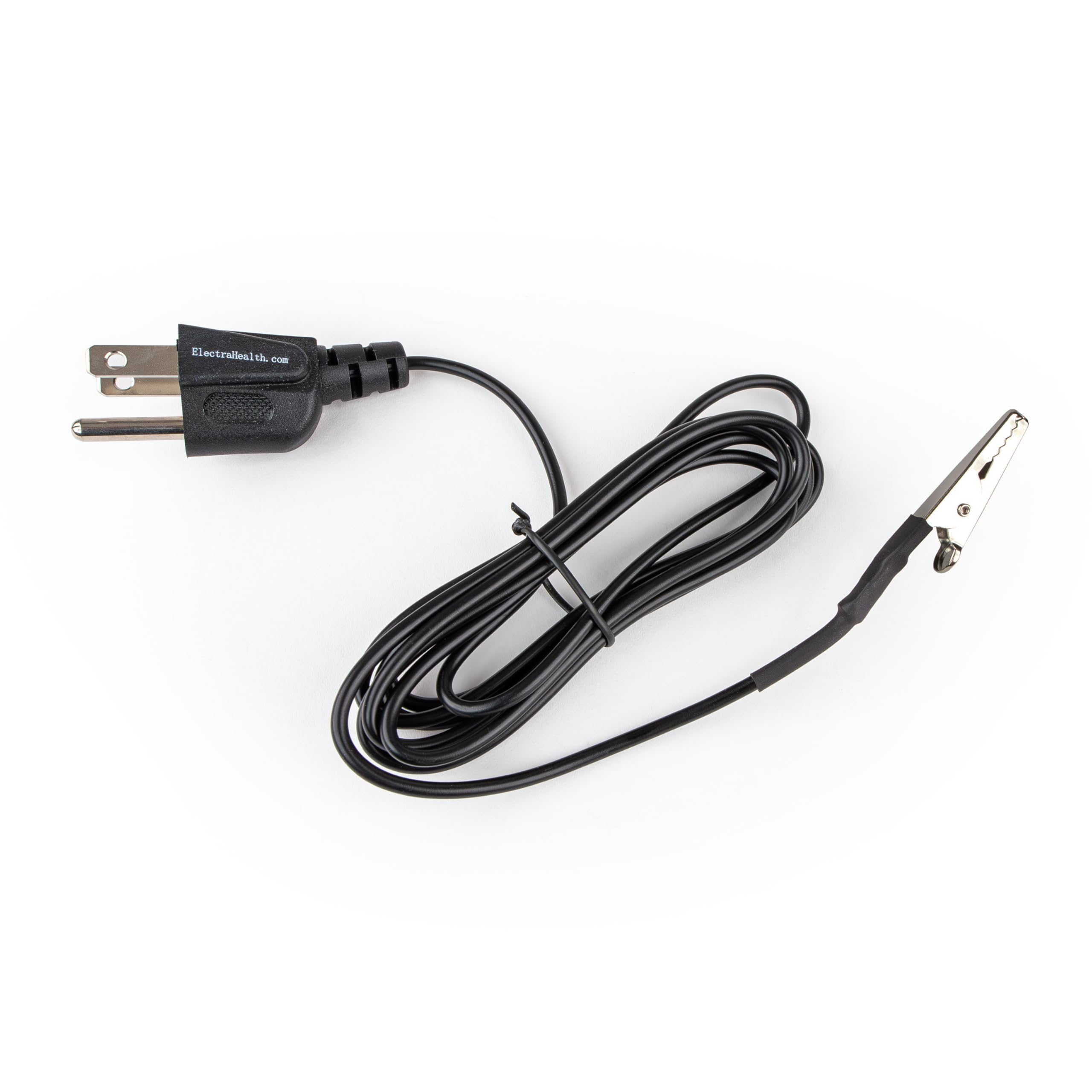 Grounding Cord - Heavy-Duty - with Alligator Clip - Made in USA by ElectraHealth - 16AWG - 8ft - Non-pullout