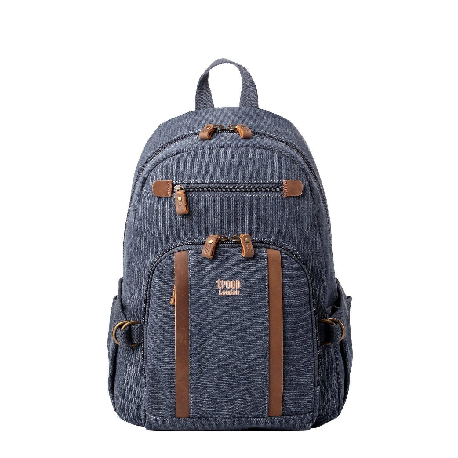 TRP0256 Troop London Classic Canvas Backpack - Medium - Blue