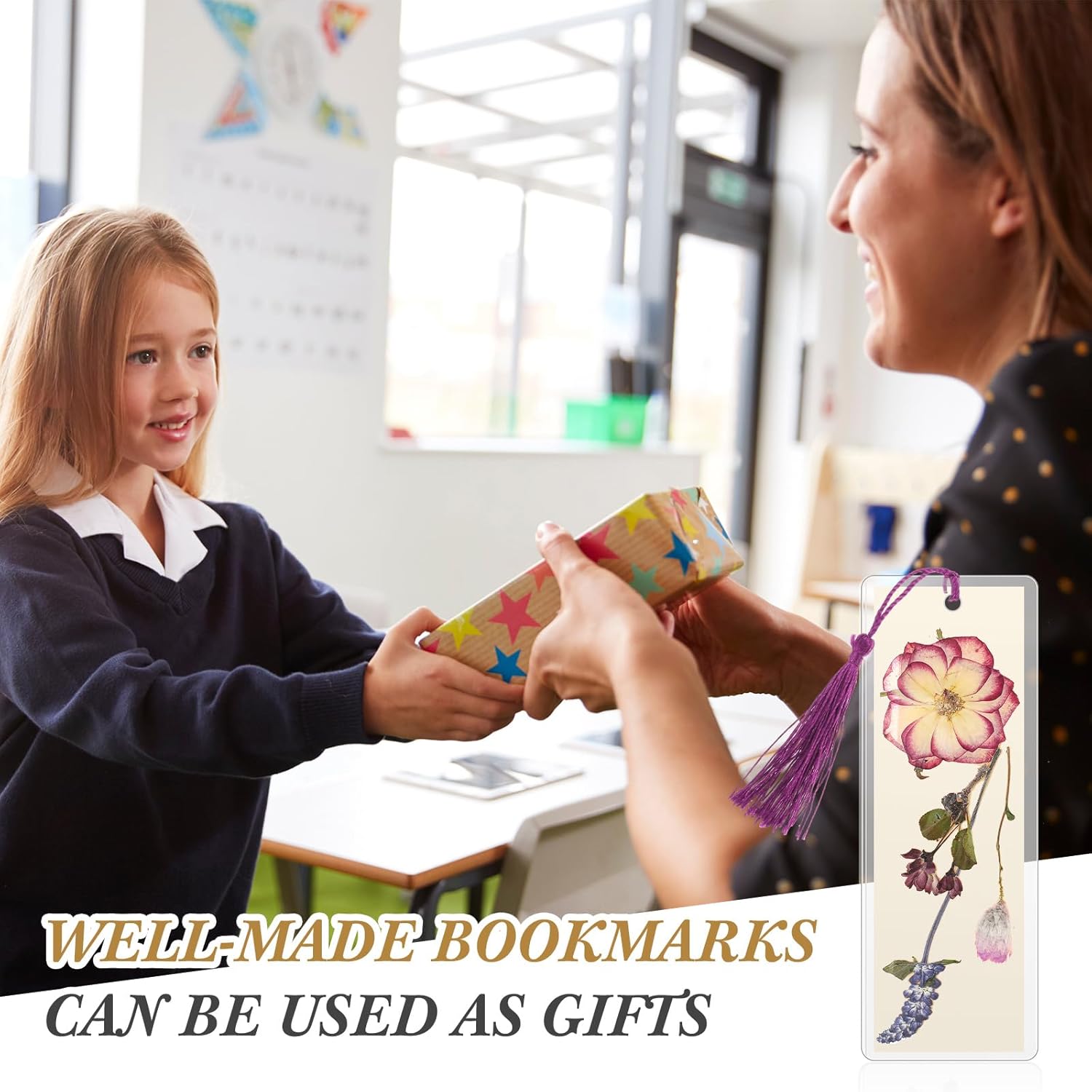 Fuyoooo 50個 DIY ドライフラワー しおり 作成キット 3サイズ DIY 押し花 透明 しおり ラミネートパウチ 感謝祭