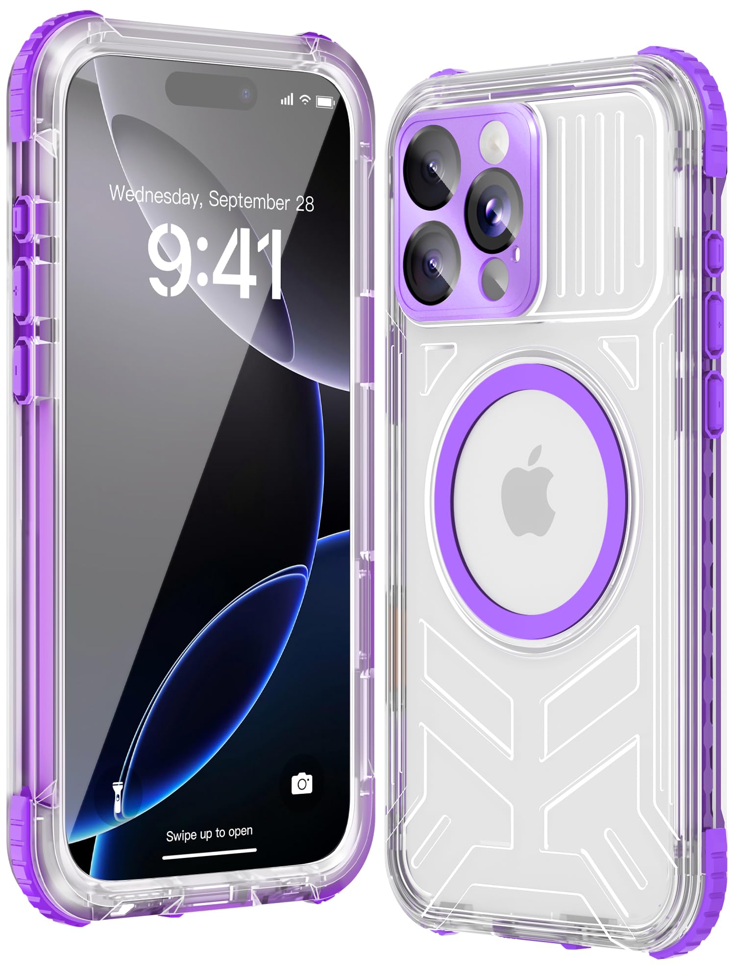 WIFORT for iPhone 16 Pro Waterproof Case, [IP68 Underwater] [Blue Light Filter Lens] [15FT Military Shockproof], Fit for Magsafe Full Body Magnetic