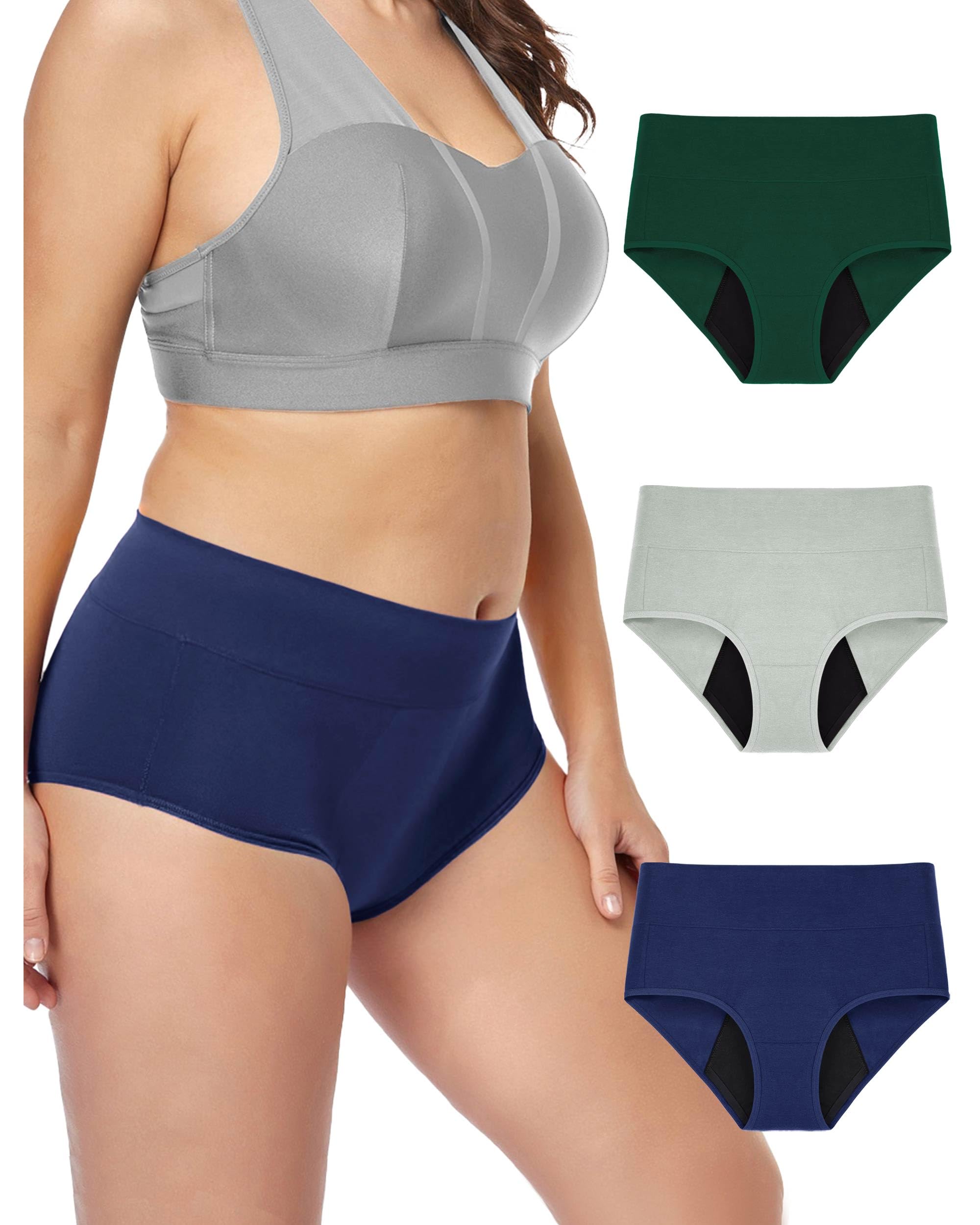 Neione Periodenunterschwäsche Starke Blutung 50ML mit Seitenschutz Damen Baumwolle Slip Hohe Taille