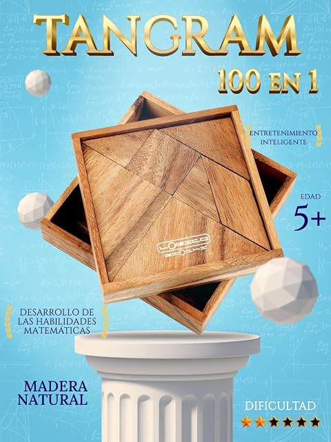 Foto 2 de 5 de Logica Juegos Art. Tangram - 100 Puzzles en 1 - Rompecabezas de Madera Preciosa - Juego Educativo para Niños