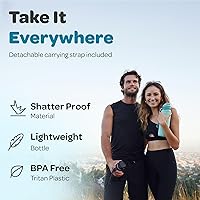 Vista 3 de Hydracy Water Bottle with Time Marker -Large BPA Free Water Bottle & No Sweat Sleeve -Leak Proof Gym Bottle with Fruit Infuser Strainer & Times to