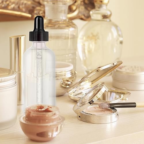 Miniatura 8 de 4 botellas con cuentagotas de vidrio ámbar de 1 oz+2 onzas, botellas de tintura con cuentagotas, botellas de aceites esenciales a prueba de fugas,