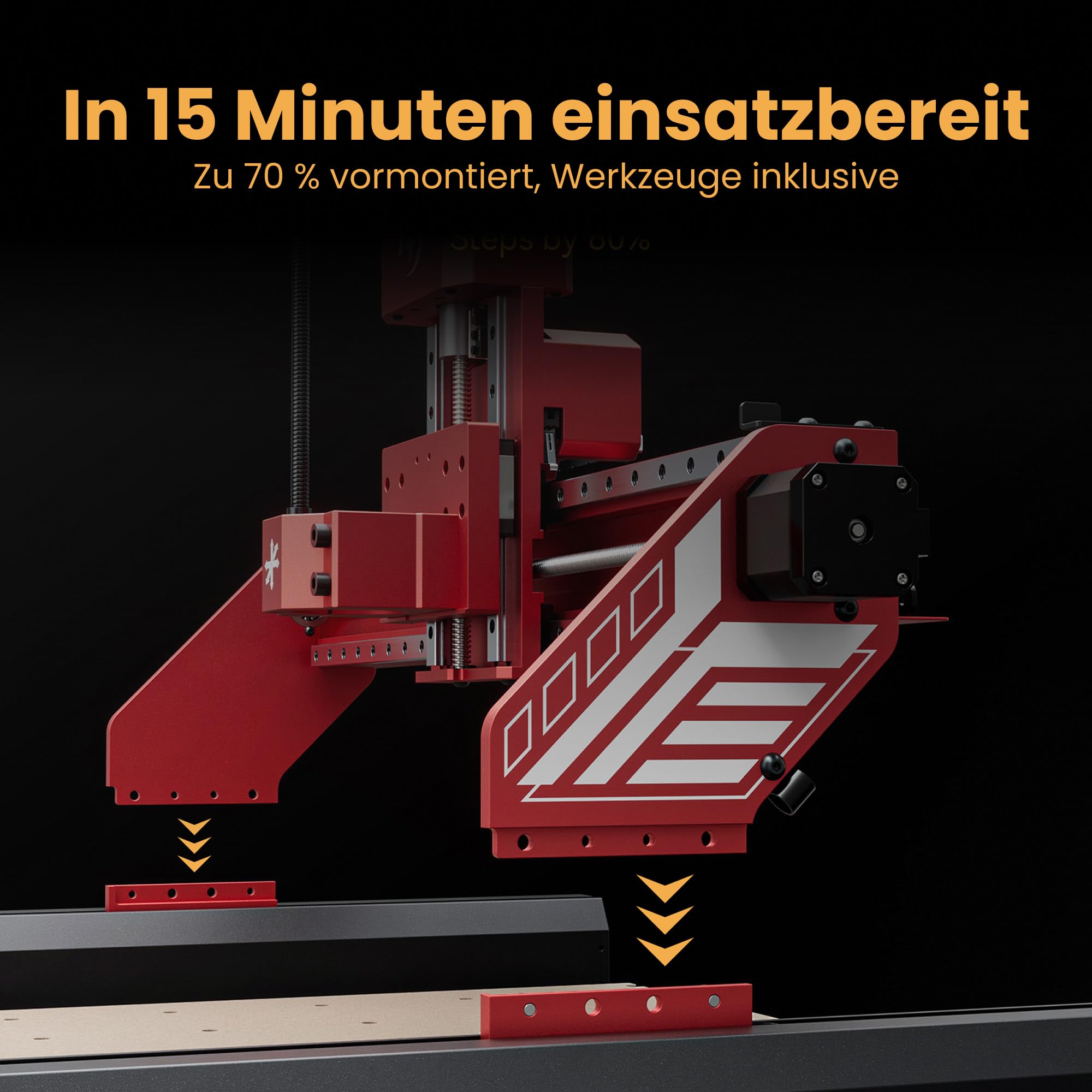 ATOMSTACK C4 Pro CNC Fräsmaschine, 4-Achsen Unterstützung, 200W Spindel CNC Fräs- & Graviermaschine, 420×420mm Arbeitsbereich, Offline-Steuerung, für Holz, Kunststoff, Aluminium, Messing