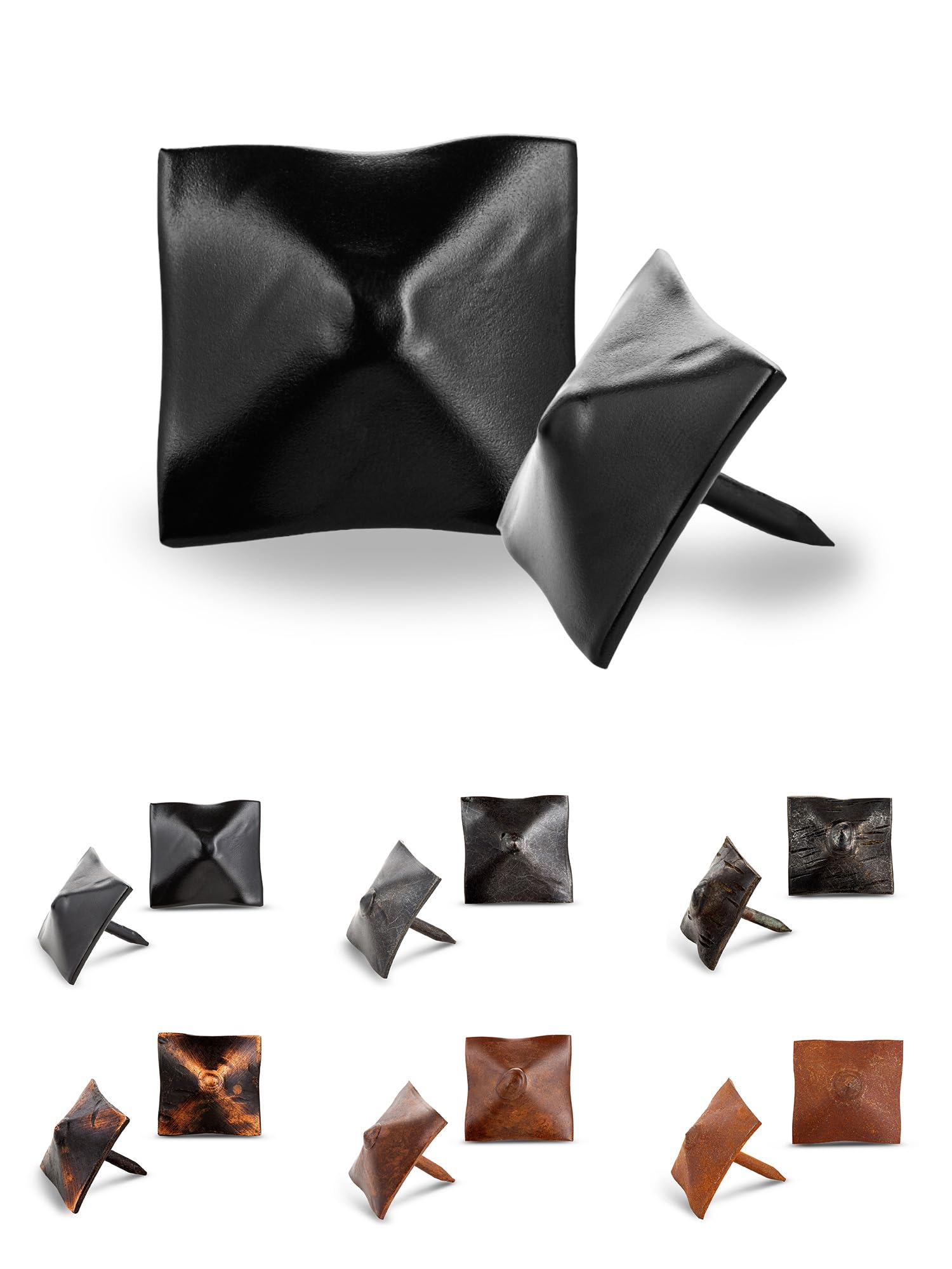 100 Pack 1 Inch Small Square Clavos Decorative Nails – Black – Rustic Square Head Fasteners for Farmhouse Shutter, Faux Wood Beams, Barn Door, Shutters, and Gates – Ornamental Wood Accent