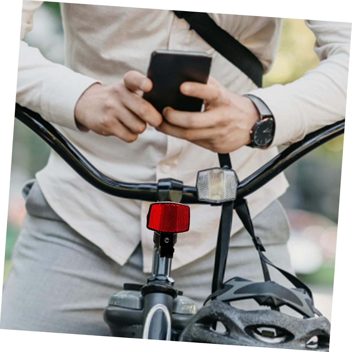 SUPVOX Bike Reflectors with Front and Rear Warning Lights Easy to Install Plastic Reflective Lenses for Mountain and Adult Bikes Enhance Safety for Night Cycling