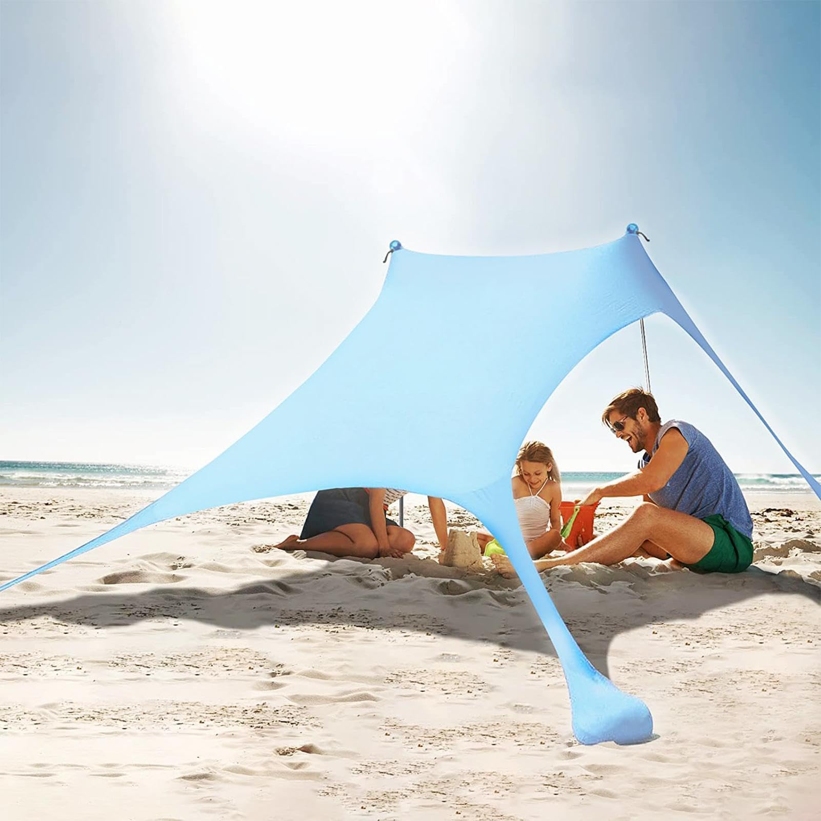 Tienda de campaña de Playa, toldo portátil para Exteriores, protección UV | refugio de playa ligero para la familia, tienda de campaña de fácil instalación, campamento en la playa, sombrilla para patio