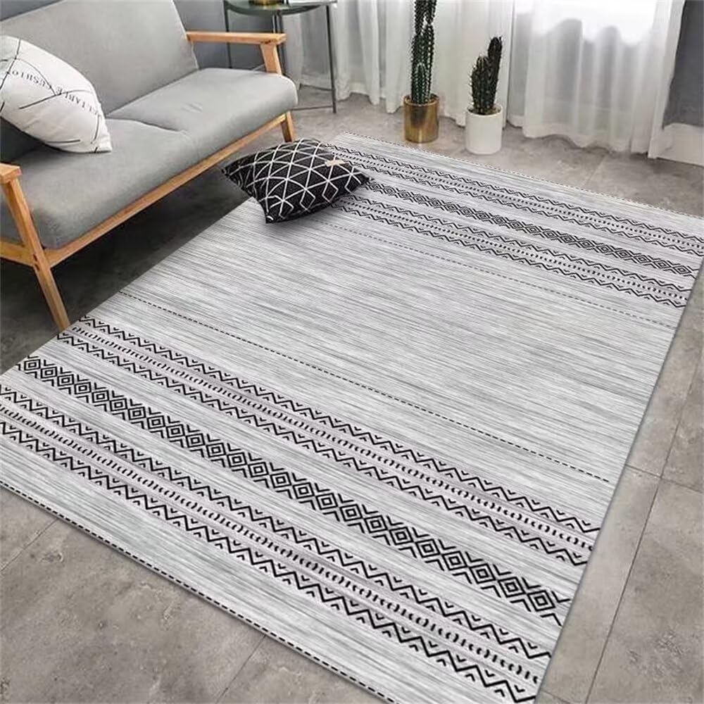 Bettumrandung Liniengeometrie Carpet Living Room Mehrfarbig Teppich Bett Raum deko bettumrandung Baby Teppich Mädchen140x200CM