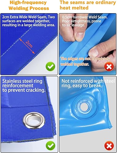 Miniatura 5 de Abimars Almohadas de piscina de 0.028 in de grosor para piscinas sobre el suelo, almohadas de aire de piscina de 4 x 8 pies para cerrar el invierno,
