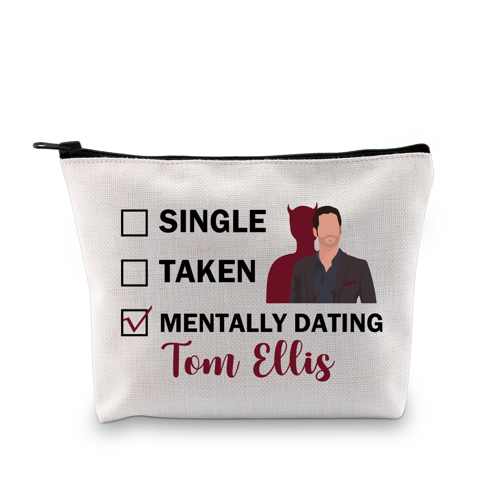 PYOUL Tom E Inspired Gift Mentally Dating Tom E Makeup Bag Tom E Fans Cosmetic Bag TV Show Fans Gift (Dating Tom E B)