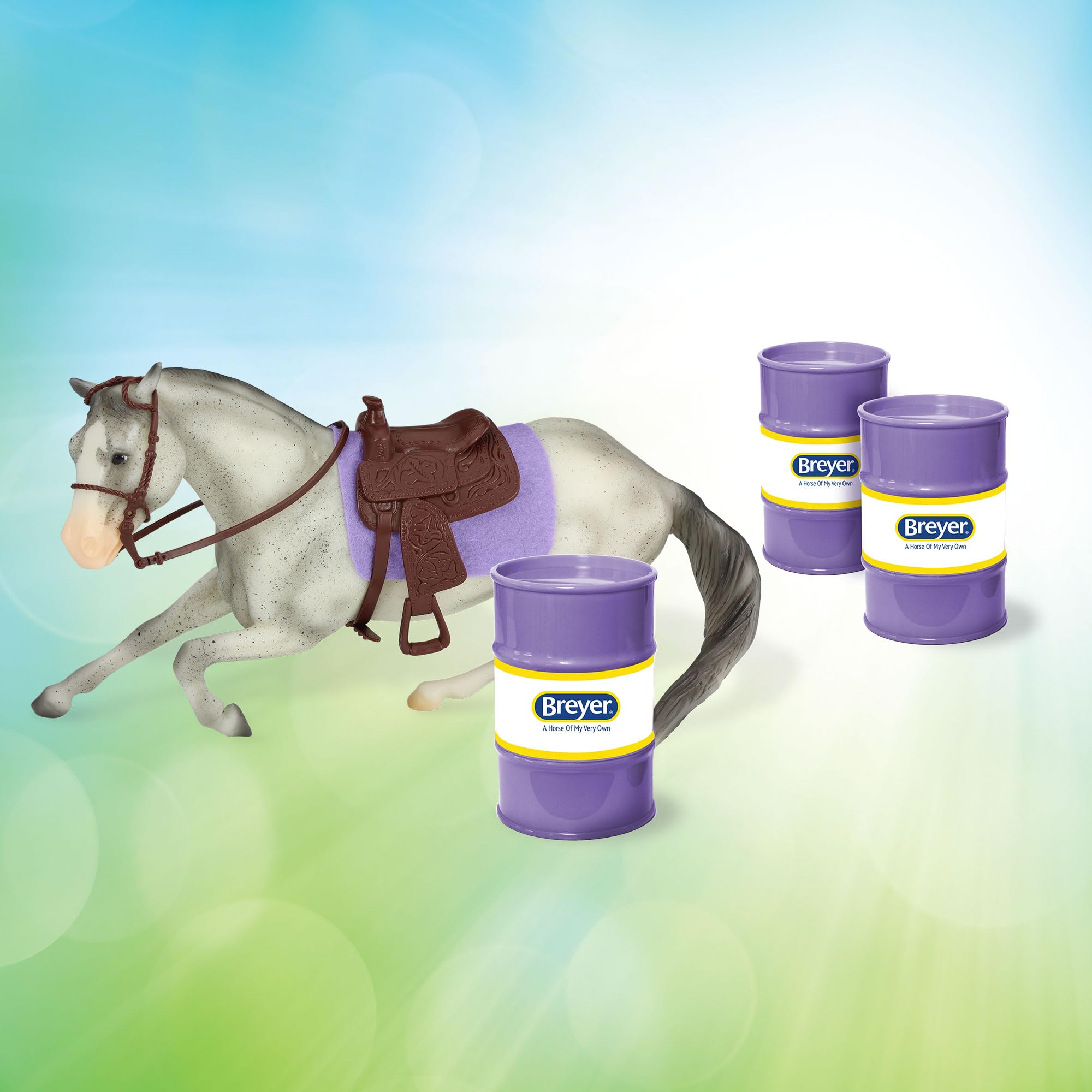 Breyer Bandai Barrel Racing Horse and Rider Playset, Grey - Image 2
