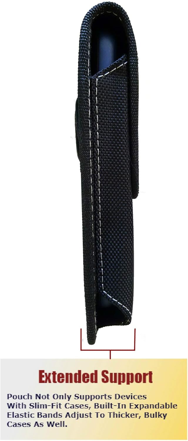 Blасk Frіdау - 40% оƒƒ Mgbca Nylon Cell Phone Pouch for LG Stylo 5/4 / 3, Rugged Holster, W/Fixed Phone Belt Holder Clip, Magnetic Closure, Fits Otterbox Commuter with Cases On Device (Black-Vertical) Bеѕt Dеаl 🛒 Mgbca Nylon Cell Phone Pouch for LG Stylo 5/4 / 3, Rugged Holster, W/Fixed Phone Belt Holder Clip, Magnetic Closure, Fits Otterbox Commuter with Cases On Device (Black-Vertical)