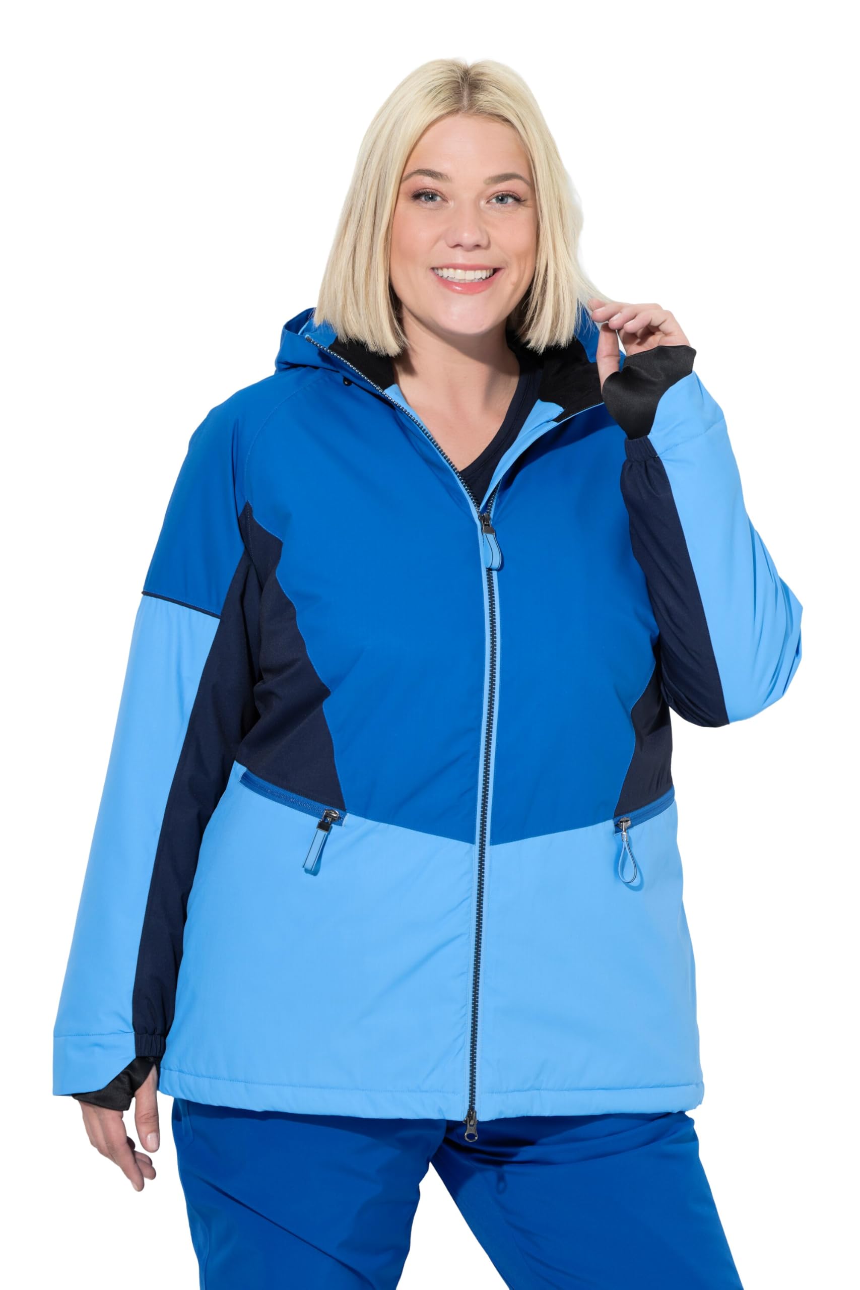 Ulla Popken Damen große Größen Übergrößen Plus Size HYPRAR Performance-Jacke, wasserdicht, Schneefang 831933