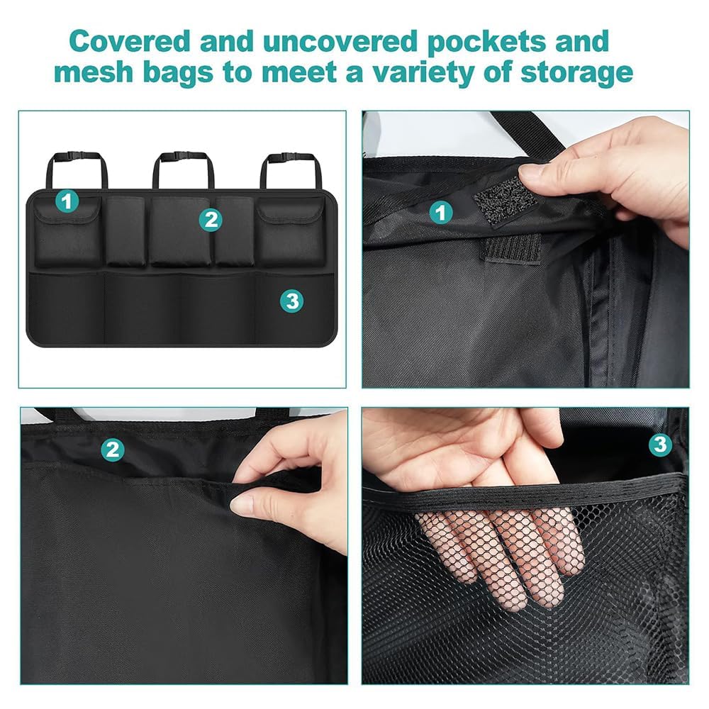 Bolsa Organizadora para Maletero para Mercedes Vito Tourer (W447) 2014-2024, Organizador Maletero Coche Colgante Antideslizante y Ajustable Plegable Impermeable