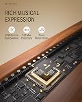 Donner DDP-80 PLUS Digital Piano 88 Key Weighted Keyboard, Home Electric Piano, Supports USB-MIDI & Headphones Connection, Semi-open Cover Designed, with Metal Three Pedal, Power Adapter