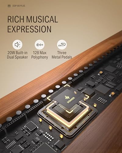 Miniatura 3 de Donner Piano digital DDP-80 PLUS + banco de piano negro