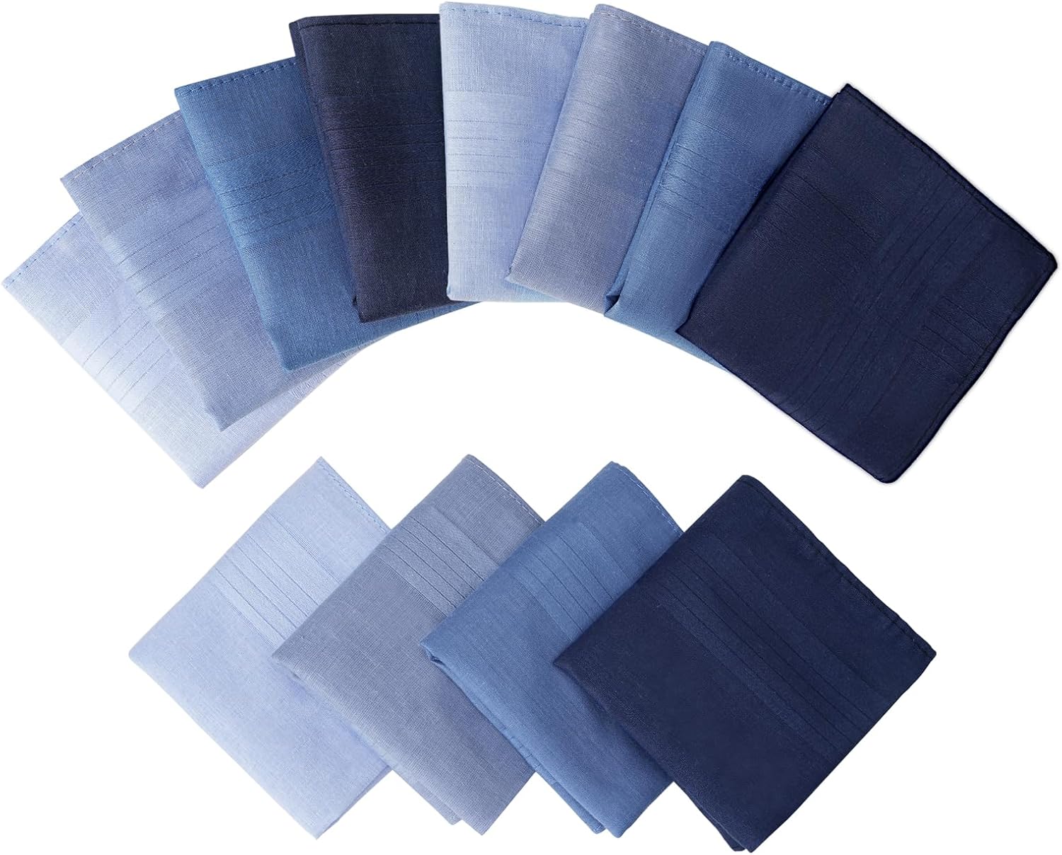 Handkerchiefs for Men, Soft Cotton Men’s Handkerchiefs, Blue Stripe Hankies for Men, 15.7 * 15.7” 8/12PCS - Image 2