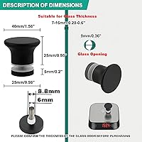 Vista 2 de Alise Manija de puerta de vidrio para ducha, perilla de puertas corredizas de ducha, piezas de repuesto de hardware de un lado para puertas