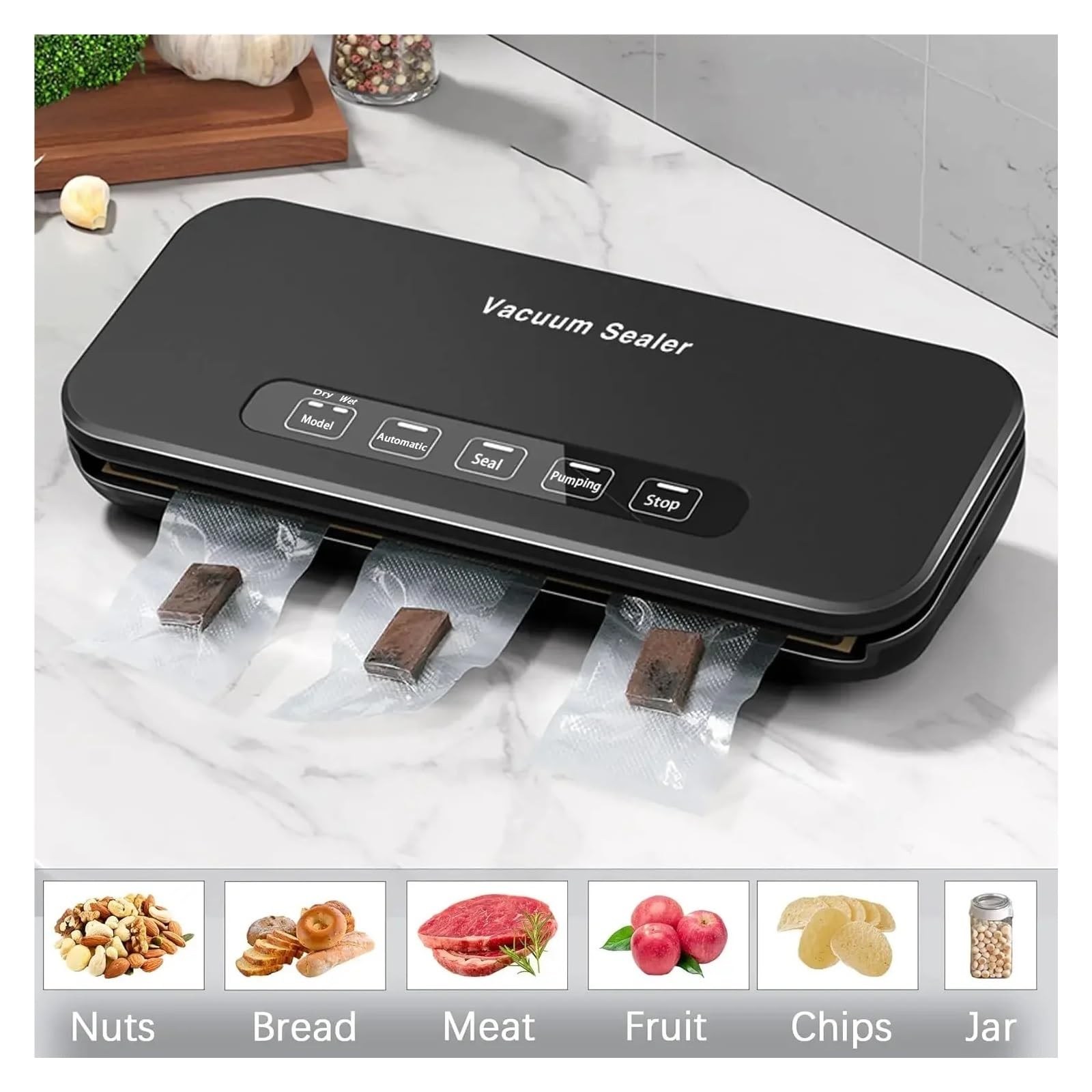 Máquina de sellado, Máquina selladora de calor, sellador de bolsas, máquina selladora al vacío con bolsa de almacenamiento, máquina selladora de aire for almacenamiento de alimentos