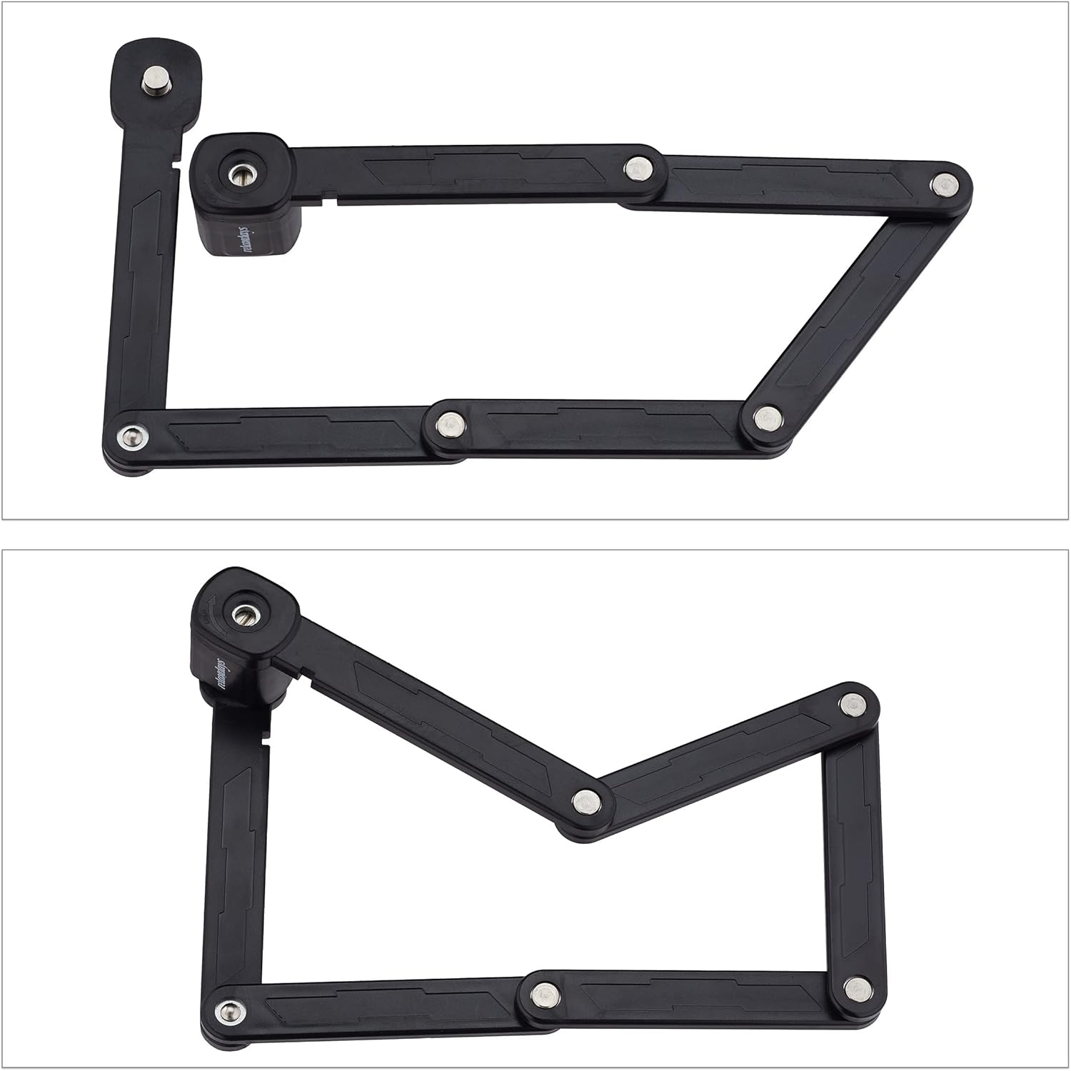 Relaxdays Bike Lock, Steel, Secure Construction with Holder, 2 Keys, 85 cm, Folding, Black, 20x7x5cm