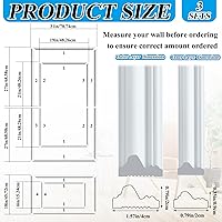 Vista 2 de Pangda Juego de 3 kits de molduras de pared adhesivas estilo capa interior y exterior, panel de zócalo prefabricado para decoración de molduras