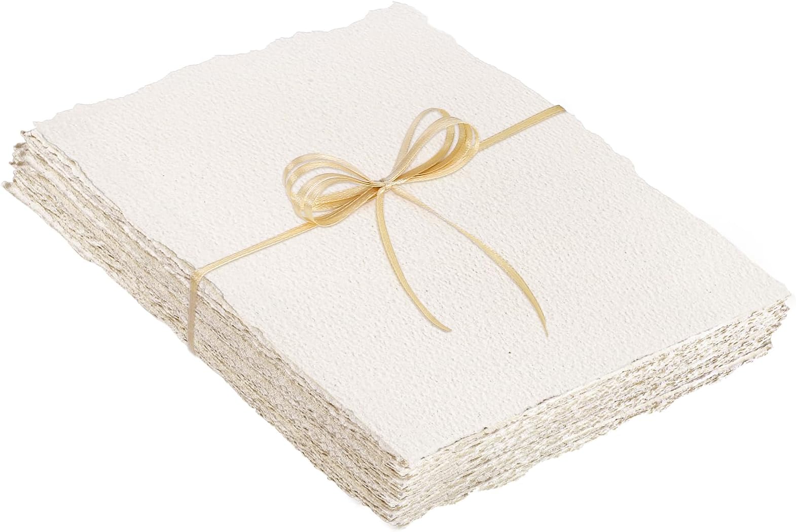 25 Sheets Cotton Watercolor Paper, 300 GSM, 4 x 6 inch, White, Textured, Deckled Edge, Ideal for Watercolors, Wedding Invitations, Cards, Crafts