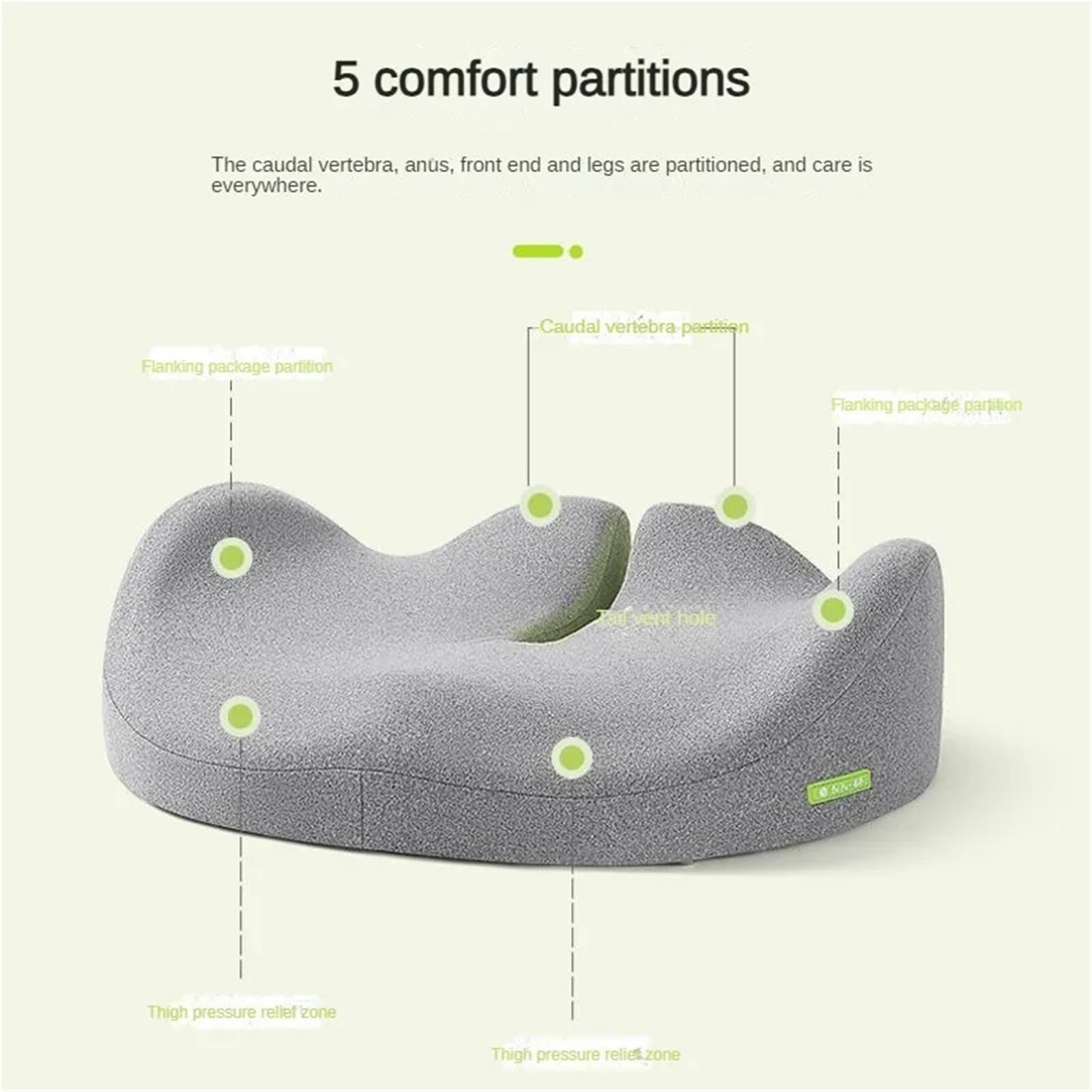 Cuscino per sedile auto Cuscino for sedia da ufficio in memory foam Cuscini di supporto for seggiolino auto for glutei for massaggio fianchi ortopedico(Dark grey)