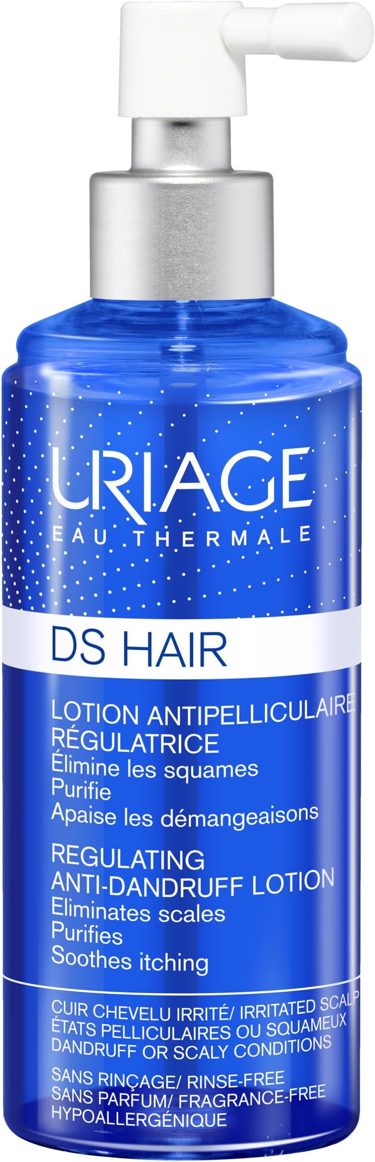 URIAGE DS Hair Anti-Dandruff Lotion - For Flaky, Itchy, Irritated Scalp with Severe Dandruff - All Hair Type Including Locs - With Piroctone Olamine & Cade Essential Oil - Fragrance-Free - 100ml