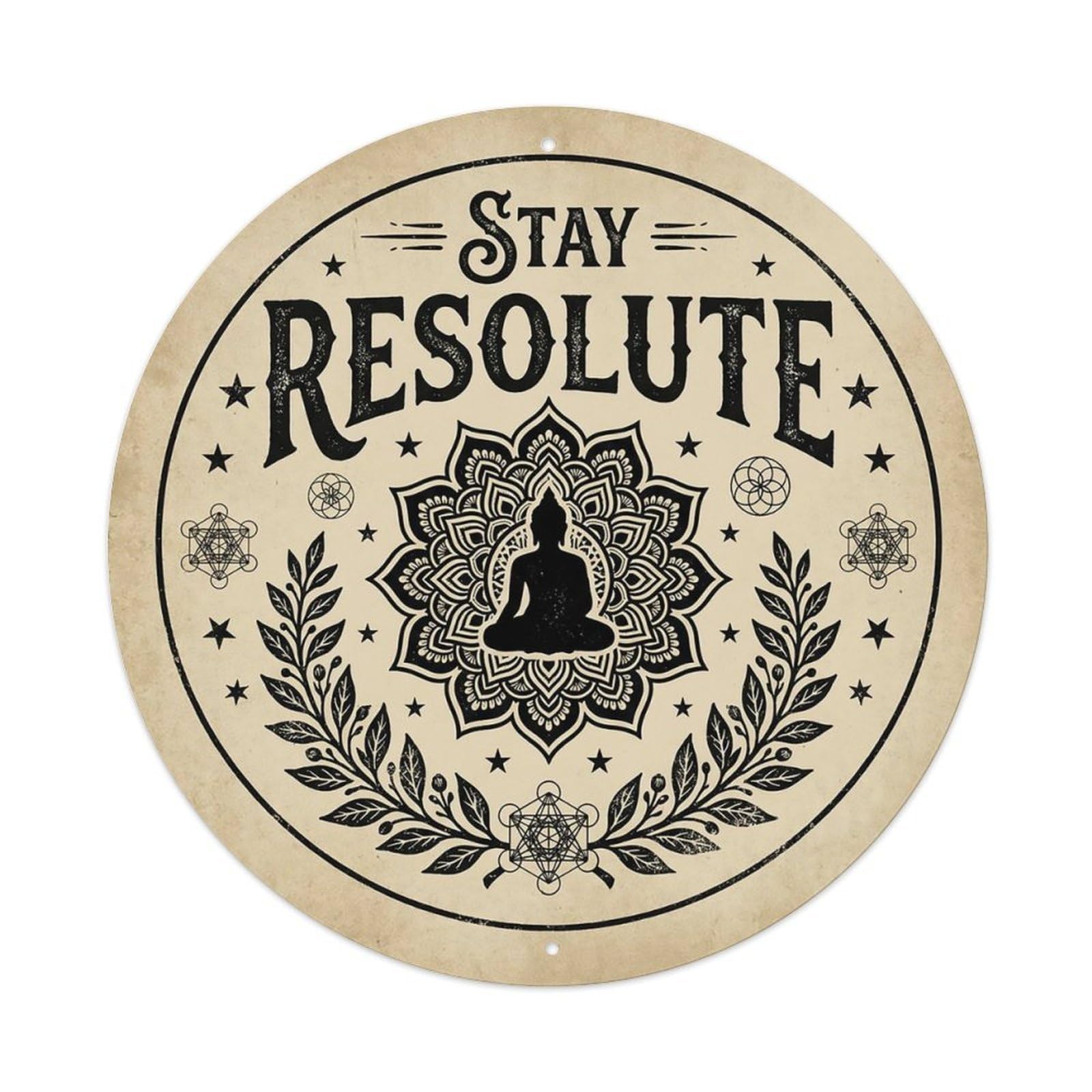 Zen Flower Meditation Den Resolute Metal Tin Sign