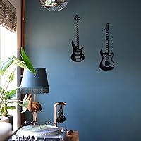 Vista 3 de wotieuns Decoración de pared de música de guitarra de metal para decoración de pared