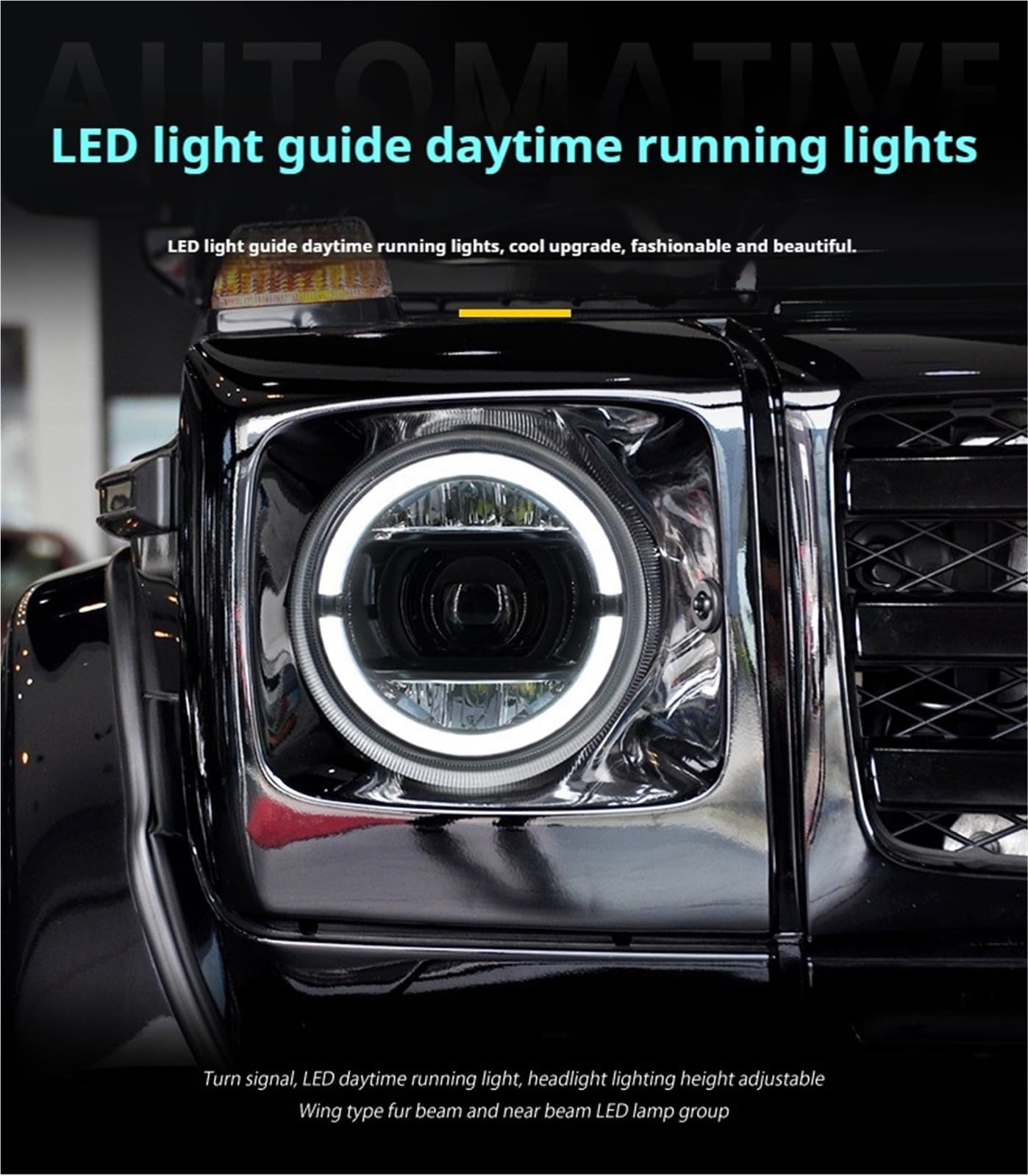 Zestaw reflektorów Head Lamp Do klasy G 2007-2017 W463 G350 G500 G55 G63 animacja DRL światła sygnalizacyjne reflektory samochodowe(Black)