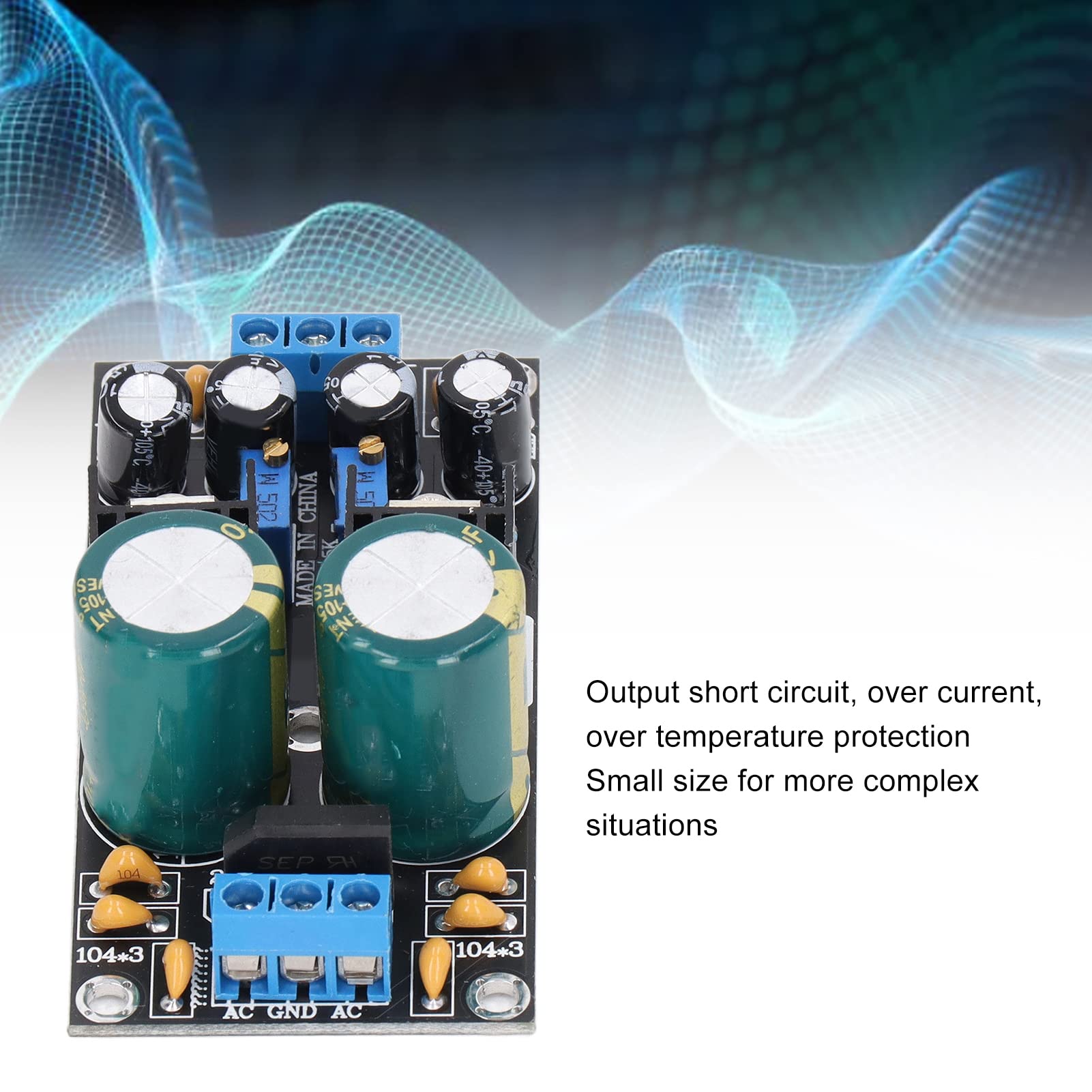 LM317 LM337 Voltage Regulator Module, 1.5A Output Current Regulator Module Voltage Stabilized Module Adjustable Stabilized Board Power Supply AC10-24V Input